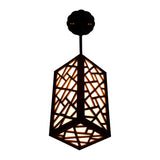 Contemporary Geometric Wood Hanging Lamp