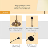 Royal Brass Antique Gold Floor Lamp Standing 5ft Height with Cream Lampshade 16 inches