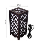 Stylish Wooden Table Lamp with Abstract Design