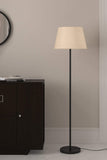 Floor Lamp Standing Modern Black 5ft Height with Off White Lamp Shade 16 inches