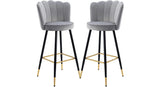 Grey Color Flower Counter Stool