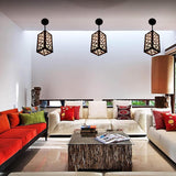 Contemporary Geometric Wood Hanging Lamp