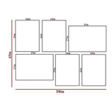 Ink Blue Tropical Ferns Wall Frame Set of 6