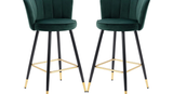 Green Color Flower Counter Stool