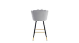 Grey Color Flower Counter Stool