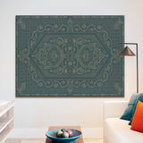 Indian Ethnic Traditional Painting On Canvas Print Abstract Geometrical Blue Wall Art Size For Living Room Wall Decoration Framed Art for Bedroom Hotel Office