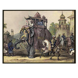 Mughal Emperor Artwork Abstract Canvas Framed Painting Indian Ethnic Traditional Wall Art Large Size For Living Room Bedroom Office Home Decoration