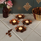 Flower Copper Tealight Holder Set of 4