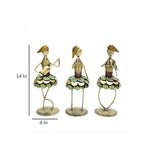 Lady musicianFigurine Set Of 3 table decor