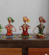 Small Sitting Musician Human Figurine, Set of 3 table decor