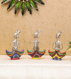Wooden Sitting Musicians Figurine set of 3 table decor