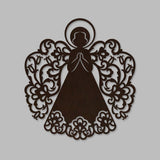Fairy Angel Backlit Wooden Wall Hanging with LED Night Light Walnut Finish
