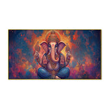 Antique Ganesha Painting on Canvas – Divine Wall Hanging