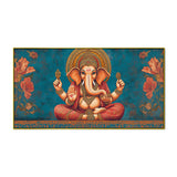 Vintage Ganesha Canvas Painting for Living Room & Temple Space