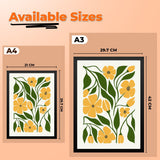 Green and Yellow Botanical Floral Photo Framed Wall Art for Home Décor