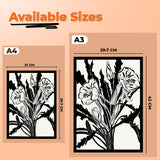Vibrant Black and White Flower Art Photo Frame Painting
