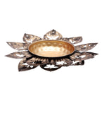 Black & Gold Flower Cut Urli