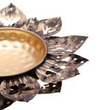 Black & Gold Flower Cut Urli