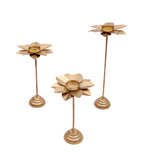 Small Five Flower Leaves Detachable Tealight Holder Set of 3