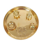 Om Brass Small Pooja Thali