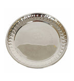 Silver Steel Pooja Thali With Velvet Box