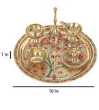 Heavy Brass Meena Pooja Thali Set of 6