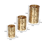 Lotus Etching Votive Tealight Holder Set of 3