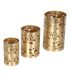 Lotus Etching Votive Tealight Holder Set of 3
