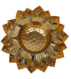 Yellow & Gold Flower Cut Urli