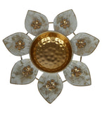 White & Gold Small Flower Urli