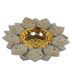 White & Gold Spray Flower Urli