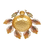 Peaock Red & Gold Urli With 4 Dia