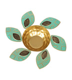 Green & Gold Leaves Urli & Dia Set of 2