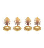 Peaock Red & Gold Urli With 4 Dia