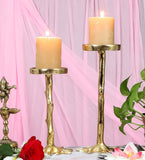 Cross Tree Aluminium Candle Stand Set of 2