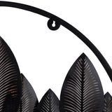 Round Gold Silver & Copper Etching Leaves Wall Decor