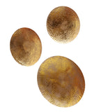 Round Ring Gold Foil Wall Decor Set of 3