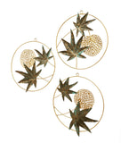 Green & Gold Maple Leaves Wall Decor Set of 3