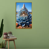 Decorative Lotus Stupa with a Hidden Buddha Acrylic Wall Paintings