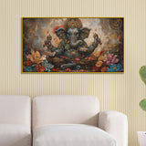 Classic Ganesha Canvas – Vintage Finish for Home Temple