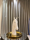 Elegant White Horse Head Sculpture