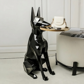 Dog Luna Diamond Decorative Showpiece with Tray