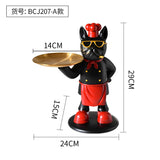 Red Cool Dog Showpiece with Plate for Home Decor Item, Kitchen, Bedroom, Office, Dinning Table, Gifts Item