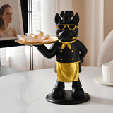 Black Cool Dog Showpiece with Plate for Home Decor Item, Kitchen, Bedroom, Office, Dinning Table, Gifts Item