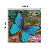 Blue Butterfly Canvas Painting for Home, Bedroom & Living Room
