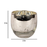 Big Silver Glass Votive Set of 4
