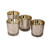 Silver Glass Votive Set of 4
