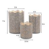Black & Gold Metal Votive Set of 3