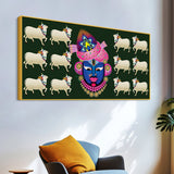 Auspicious Shrinath ji Face Cow Religious Wall Painting