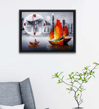Ship Scenery Printed Analog MDF Modern Wall Clock